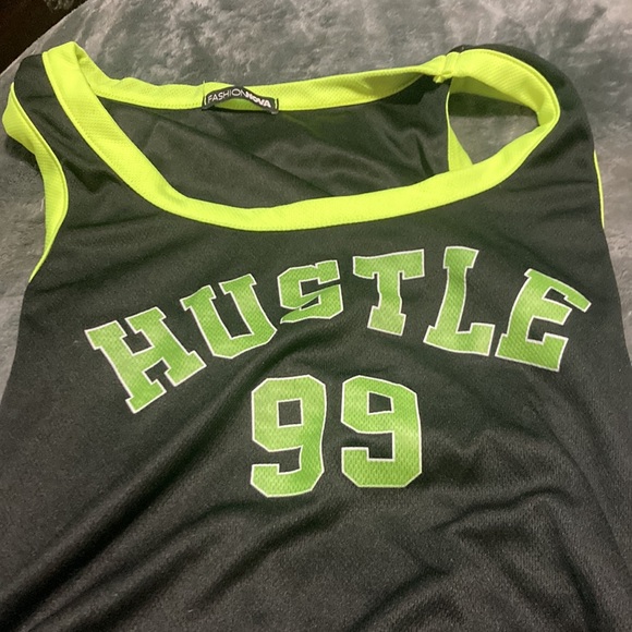 Fashion Nova Black and Neon Green Mini Dress - Picture 4 of 9